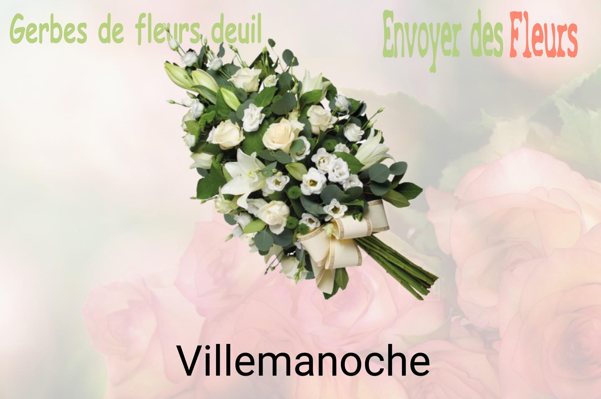 Gerbe de fleurs de deuil livrée à Villemanoche